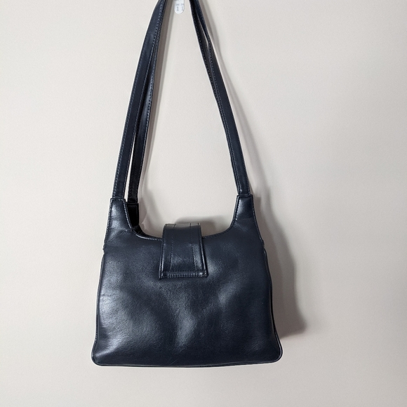 Vintage 90s Navy Faux Leather Bag - Picture 10 of 11